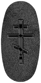 DASOV 519 BK SH BK Black Orthodox Cross Shimmer Black Background